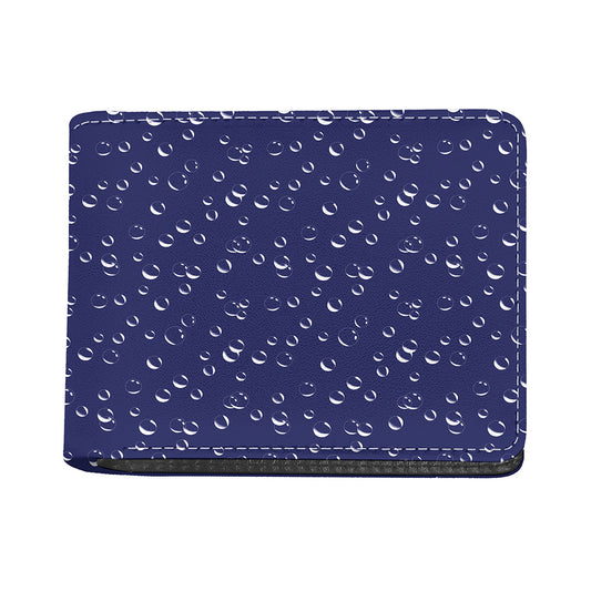 Blue And White Bubble Pattern Print Bifold Wallet