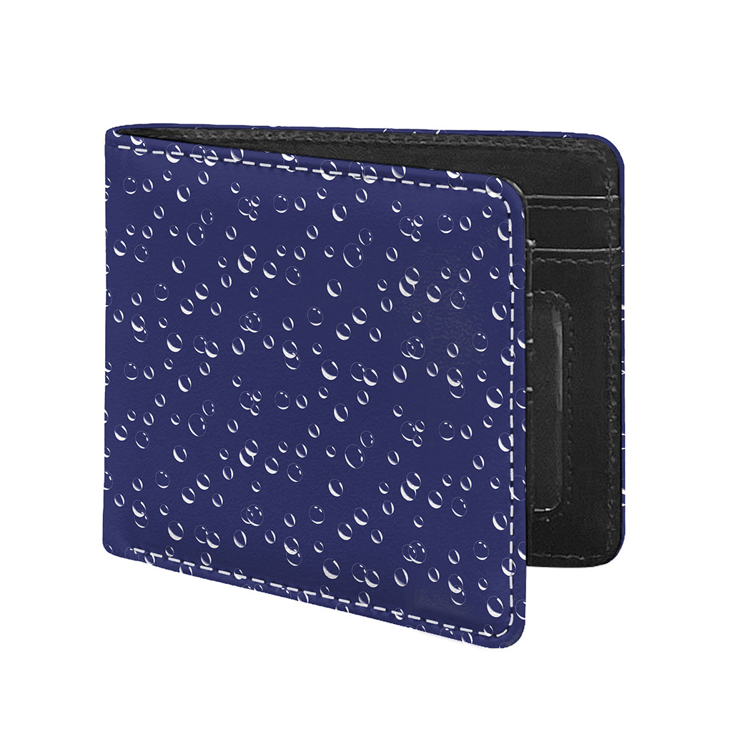 Blue And White Bubble Pattern Print Bifold Wallet