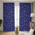 Blue And White Bubble Pattern Print Dimout Pencil Pleat Curtains