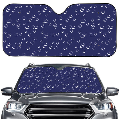 Blue And White Bubble Pattern Print Car Windshield Sun Shade