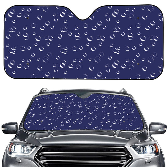 Blue And White Bubble Pattern Print Car Windshield Sun Shade
