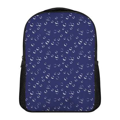 Blue And White Bubble Pattern Print Casual Backpack