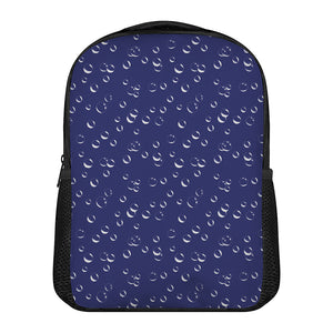 Blue And White Bubble Pattern Print Casual Backpack