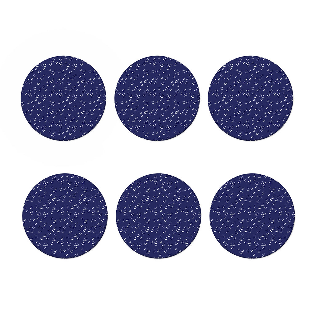 Blue And White Bubble Pattern Print Coaster Set
