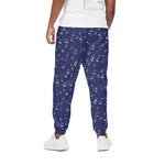 Blue And White Bubble Pattern Print Cotton Pants
