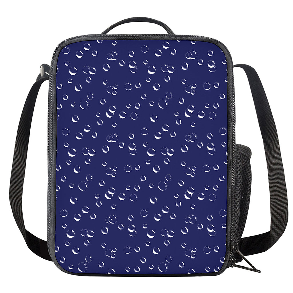 Blue And White Bubble Pattern Print Crossbody Lunch Bag