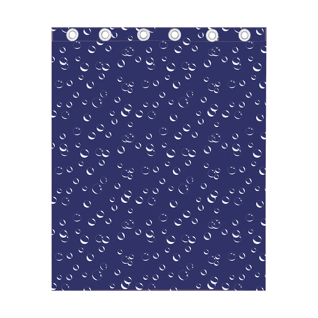 Blue And White Bubble Pattern Print Curtain