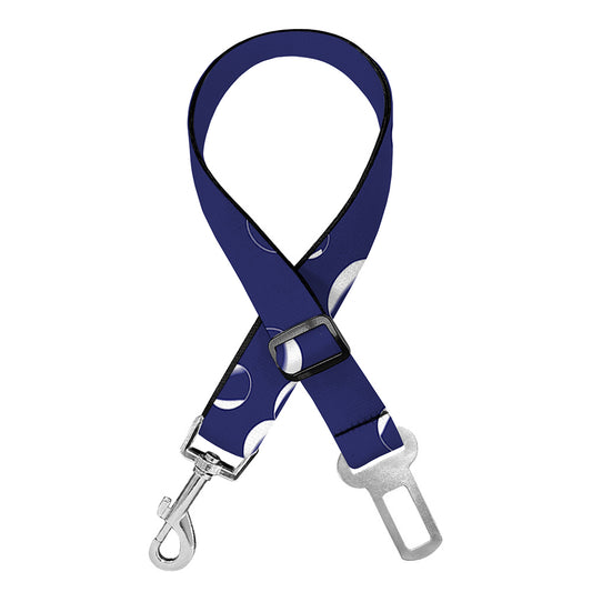 Blue And White Bubble Pattern Print Dog Seat Belt