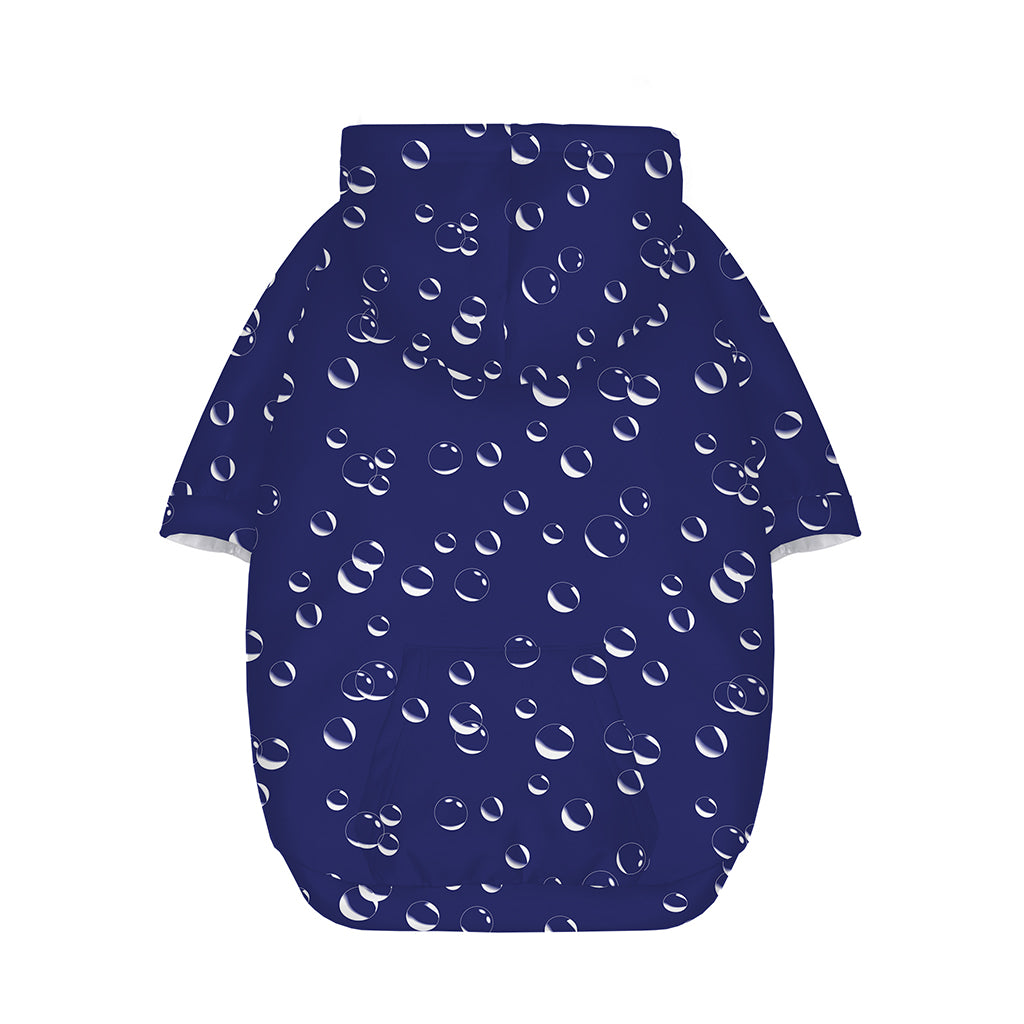 Blue And White Bubble Pattern Print Dog Zip Up Hoodie