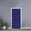 Blue And White Bubble Pattern Print Door Sticker