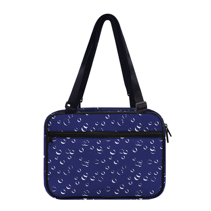 Blue And White Bubble Pattern Print Double Strap Bible Bag