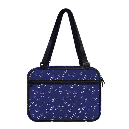 Blue And White Bubble Pattern Print Double Strap Bible Bag