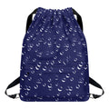 Blue And White Bubble Pattern Print Drawstring Backpack