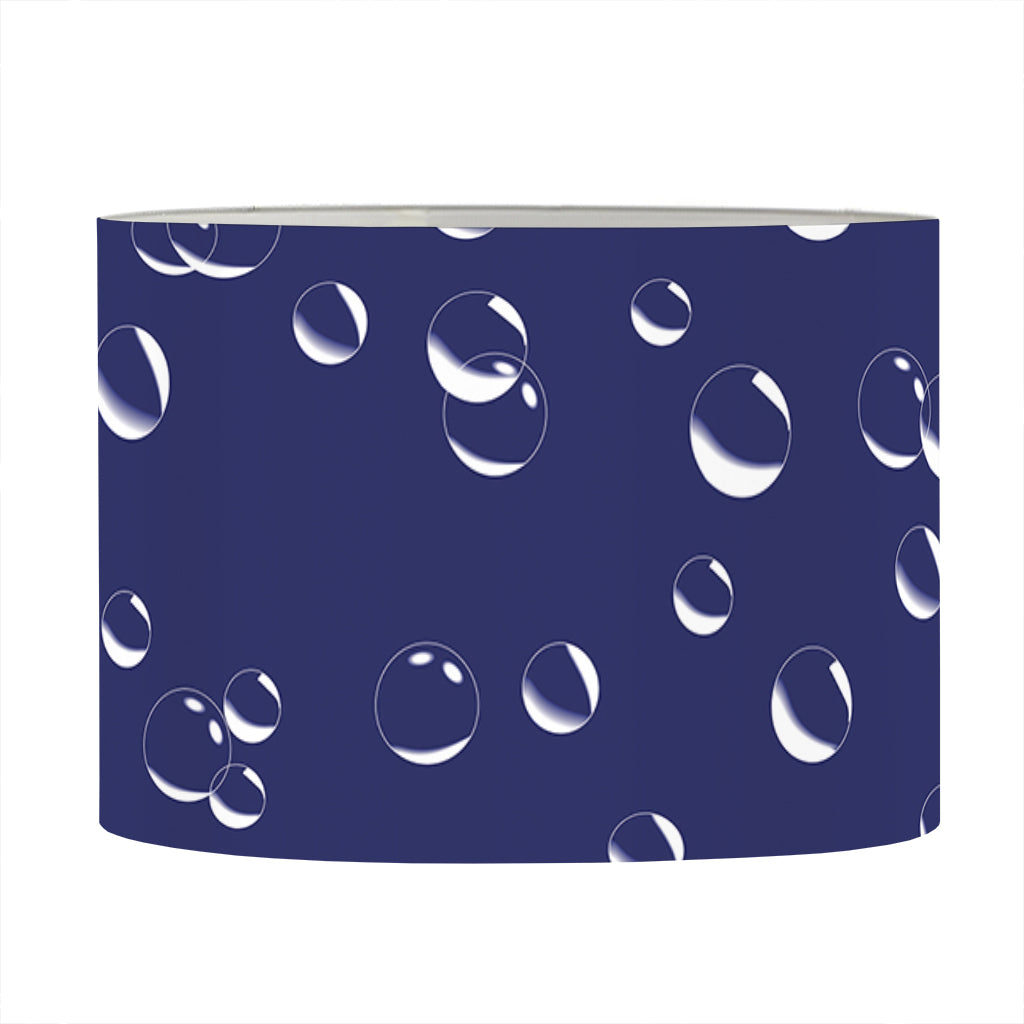 Blue And White Bubble Pattern Print Drum Lamp Shade