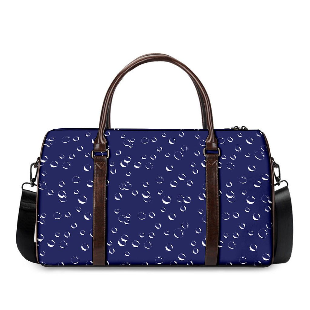 Blue And White Bubble Pattern Print Duffle Bag