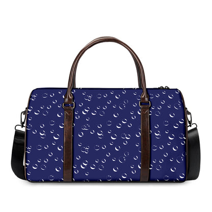 Blue And White Bubble Pattern Print Duffle Bag