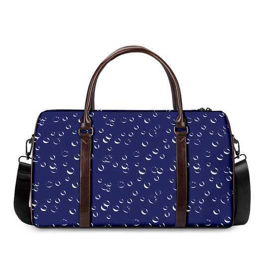 Blue And White Bubble Pattern Print Duffle Bag