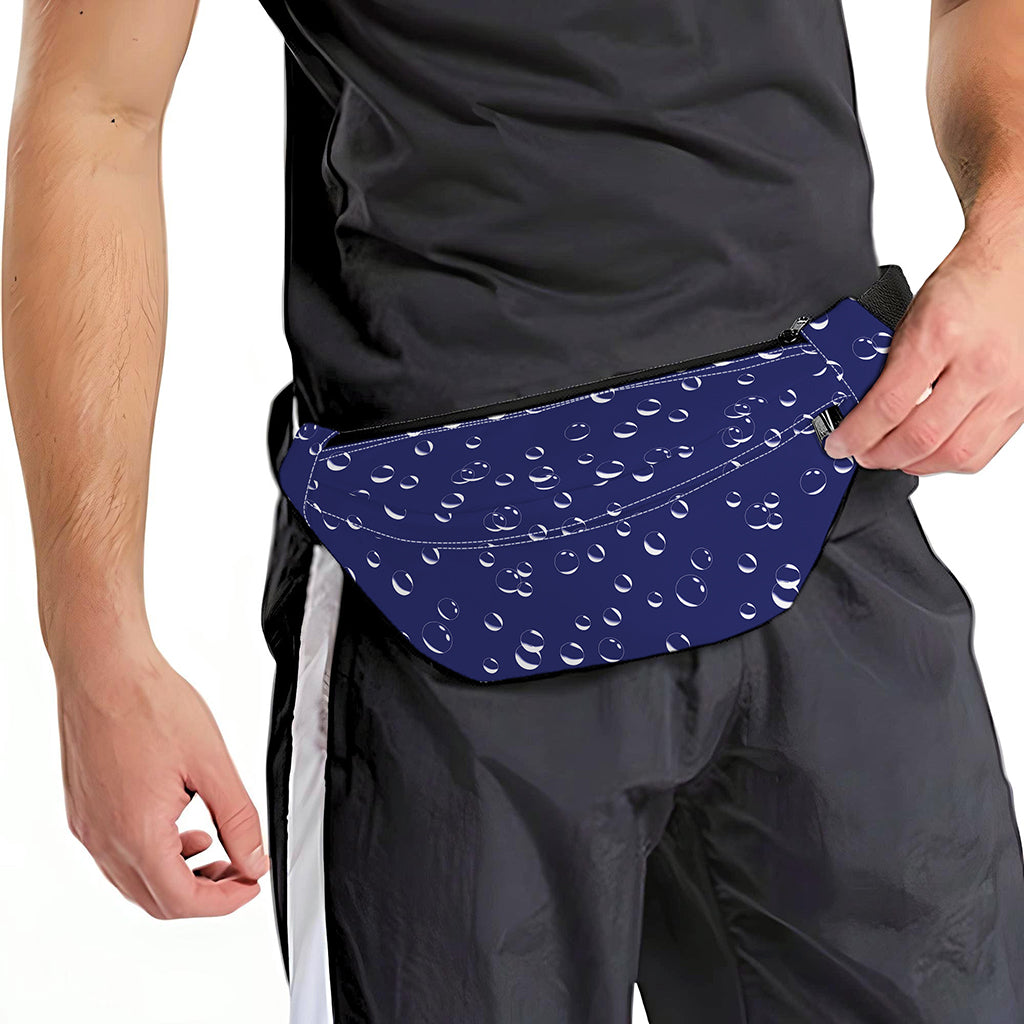 Blue And White Bubble Pattern Print Fanny Pack