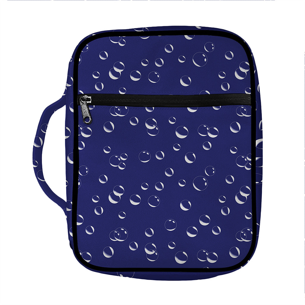 Blue And White Bubble Pattern Print Front Pocket Bible Bag