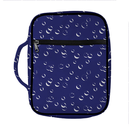 Blue And White Bubble Pattern Print Front Pocket Bible Bag