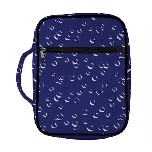 Blue And White Bubble Pattern Print Front Pocket Bible Bag