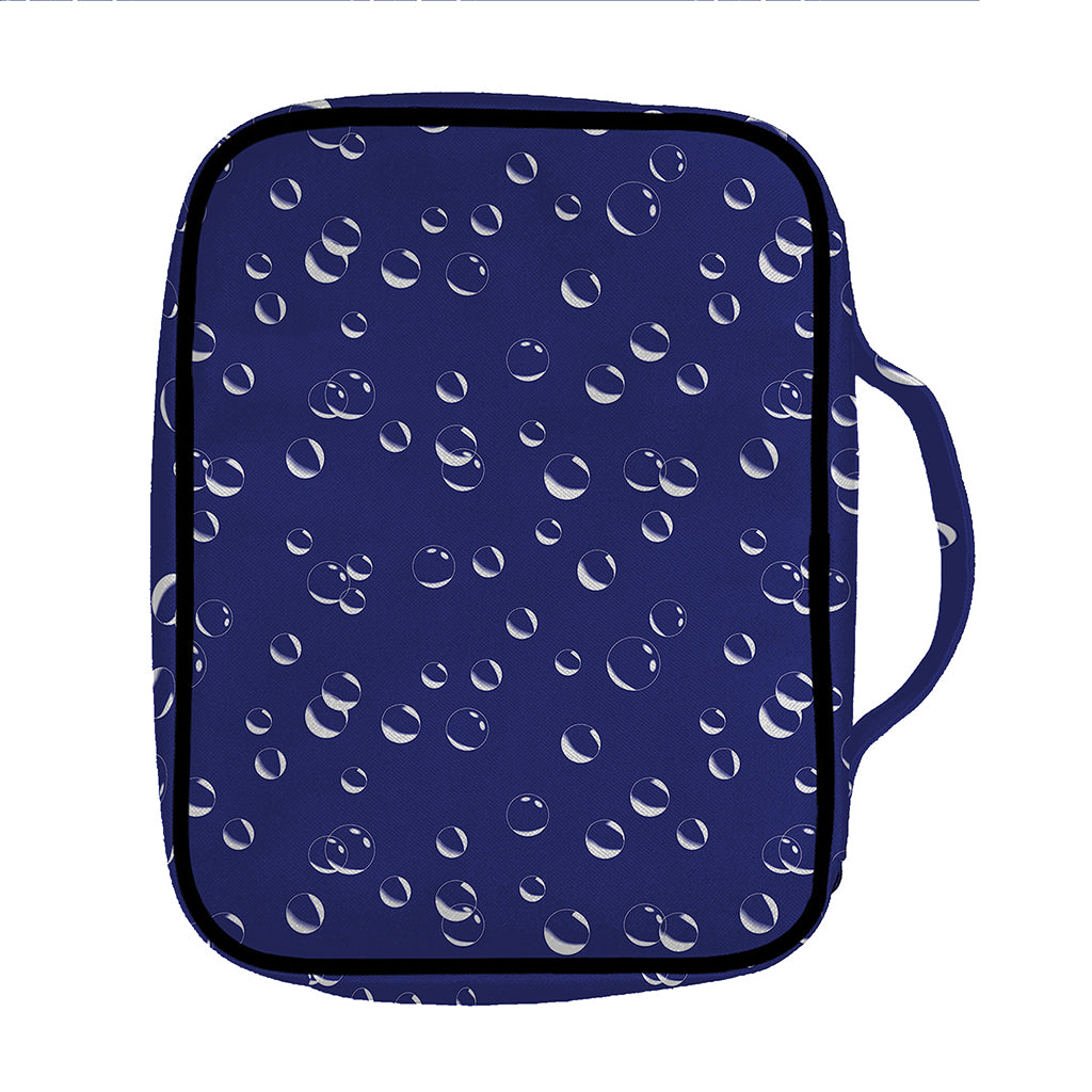 Blue And White Bubble Pattern Print Front Pocket Bible Bag