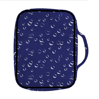 Blue And White Bubble Pattern Print Front Pocket Bible Bag