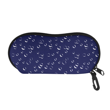 Blue And White Bubble Pattern Print Glasses Case