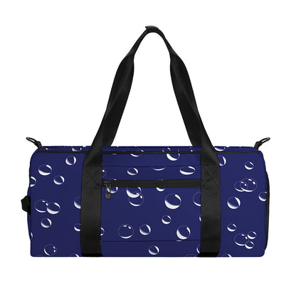 Blue And White Bubble Pattern Print Gym Bag