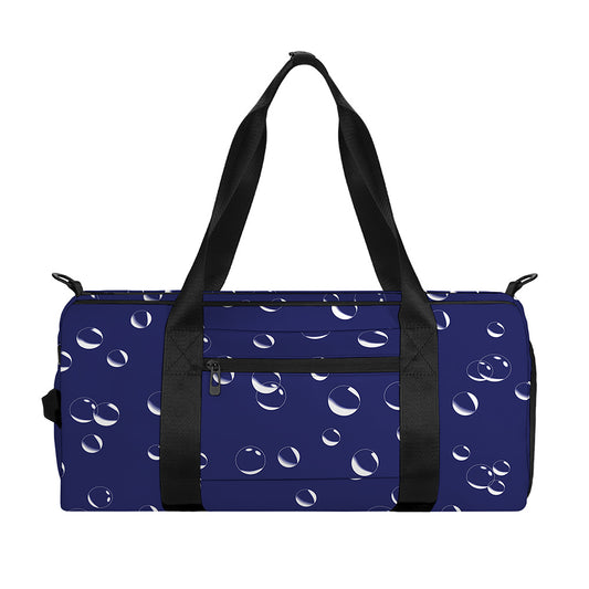 Blue And White Bubble Pattern Print Gym Bag