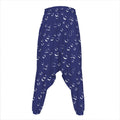 Blue And White Bubble Pattern Print Hammer Pants