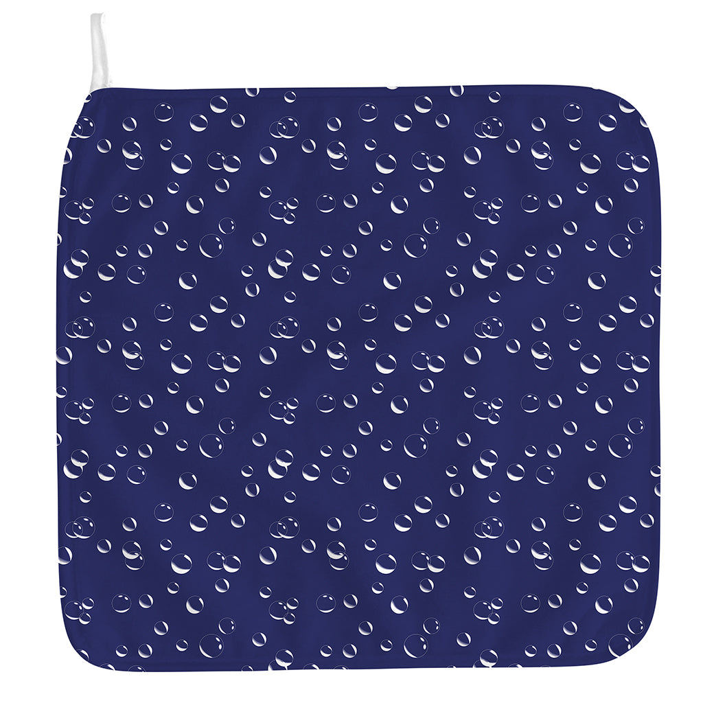 Blue And White Bubble Pattern Print Hand Towel