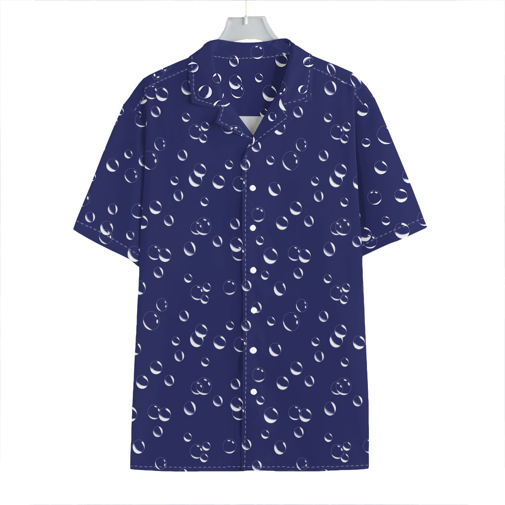 Blue And White Bubble Pattern Print Hawaiian Shirt