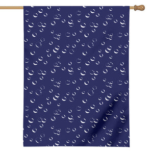 Blue And White Bubble Pattern Print House Flag