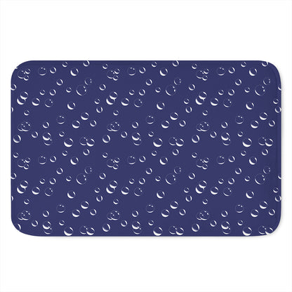 Blue And White Bubble Pattern Print Indoor Door Mat