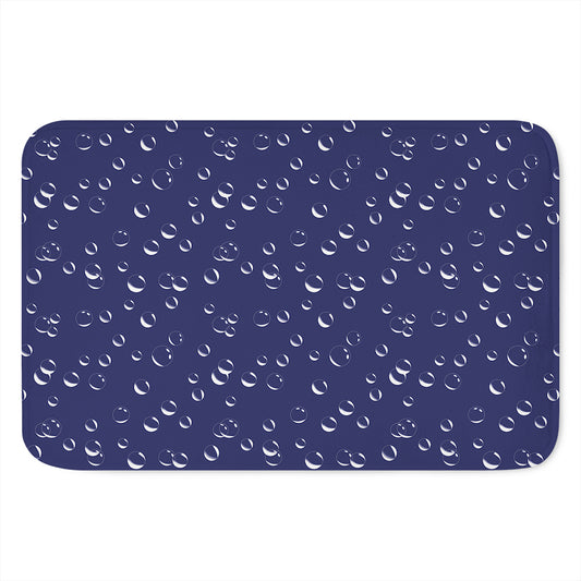 Blue And White Bubble Pattern Print Indoor Door Mat