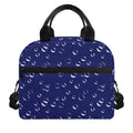 Blue And White Bubble Pattern Print Insulated Lunch Bag