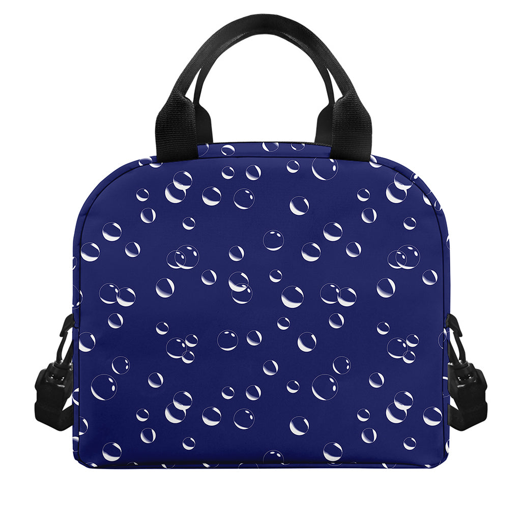 Blue And White Bubble Pattern Print Insulated Lunch Bag