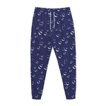 Blue And White Bubble Pattern Print Jogger Pants