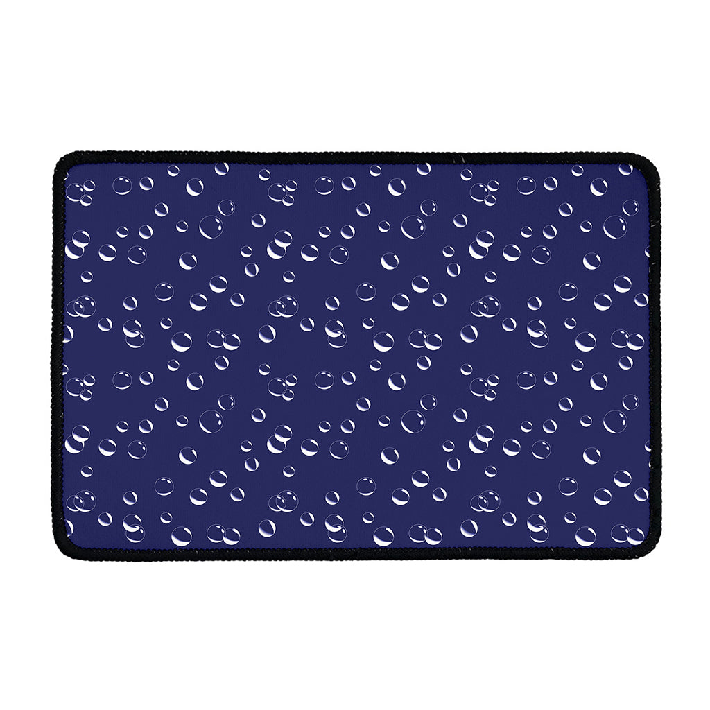Blue And White Bubble Pattern Print Kitchen Mat
