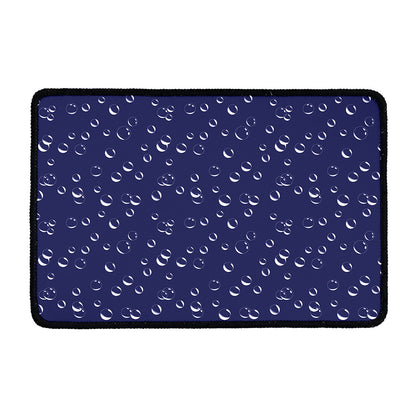 Blue And White Bubble Pattern Print Kitchen Mat