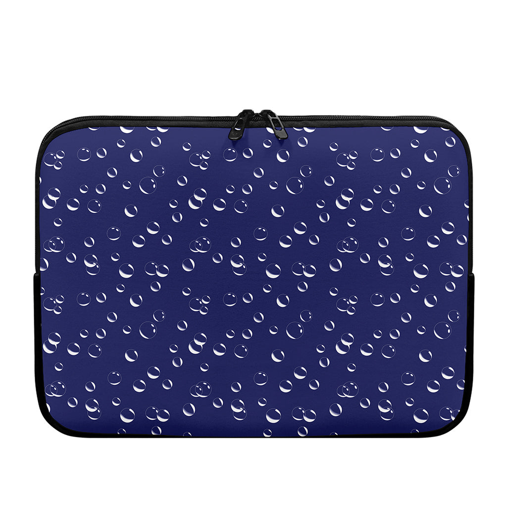 Blue And White Bubble Pattern Print Laptop Sleeve