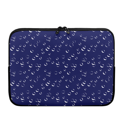 Blue And White Bubble Pattern Print Laptop Sleeve