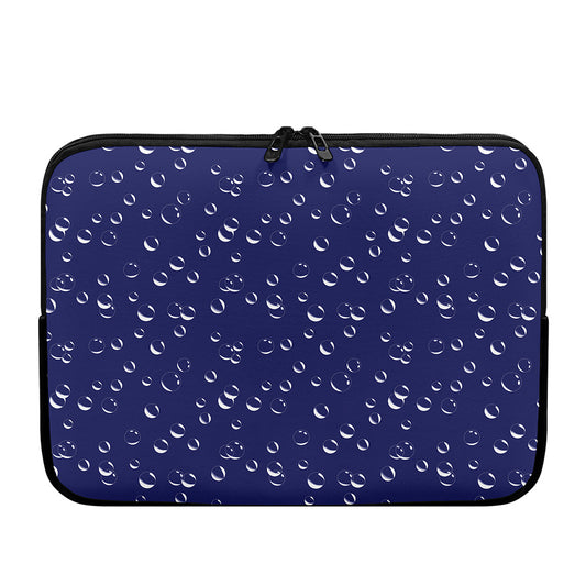Blue And White Bubble Pattern Print Laptop Sleeve