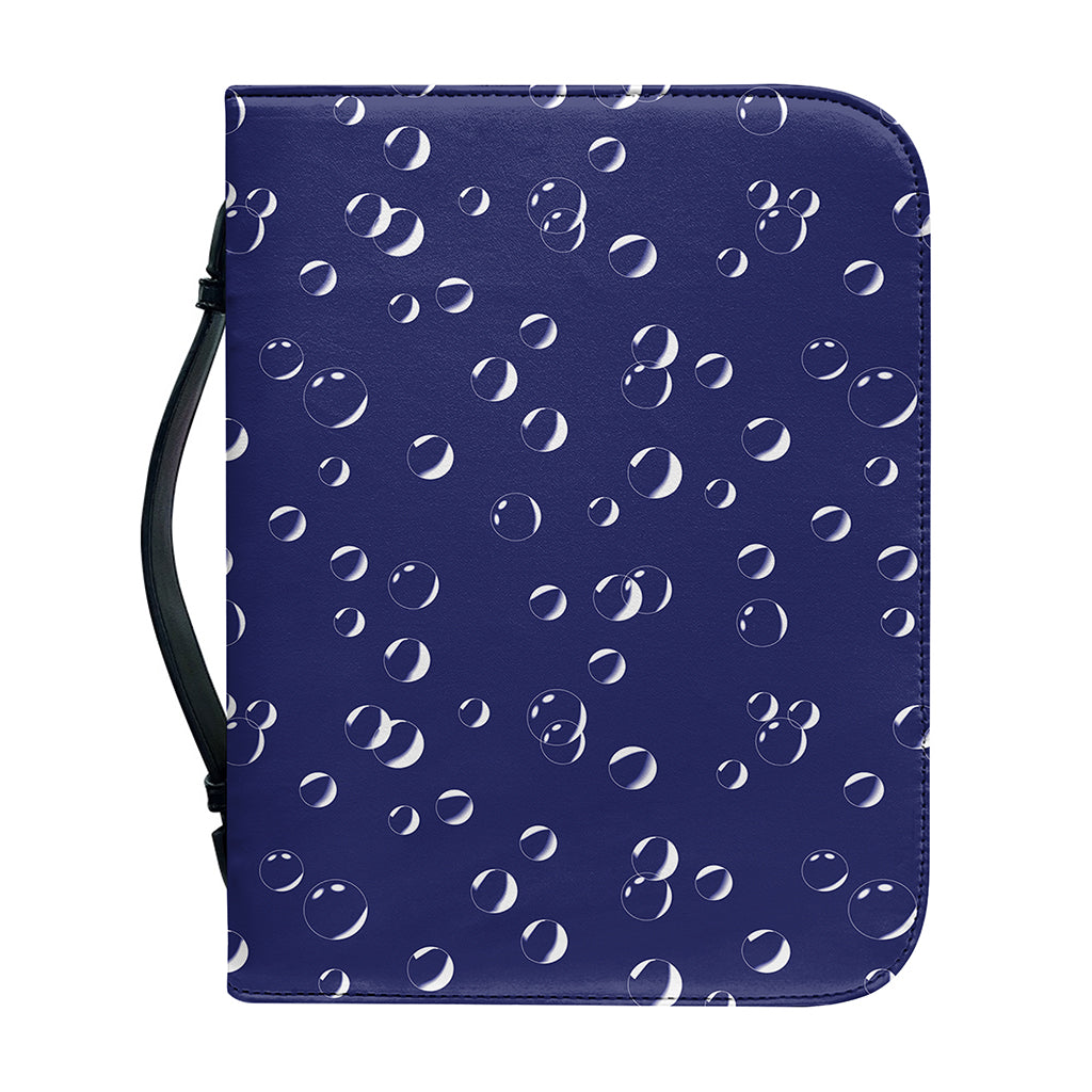 Blue And White Bubble Pattern Print Leather Bible Cover