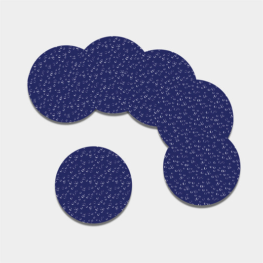 Blue And White Bubble Pattern Print Leather Coaster Set