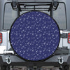 Blue And White Bubble Pattern Print Leather Spare Tire Cover