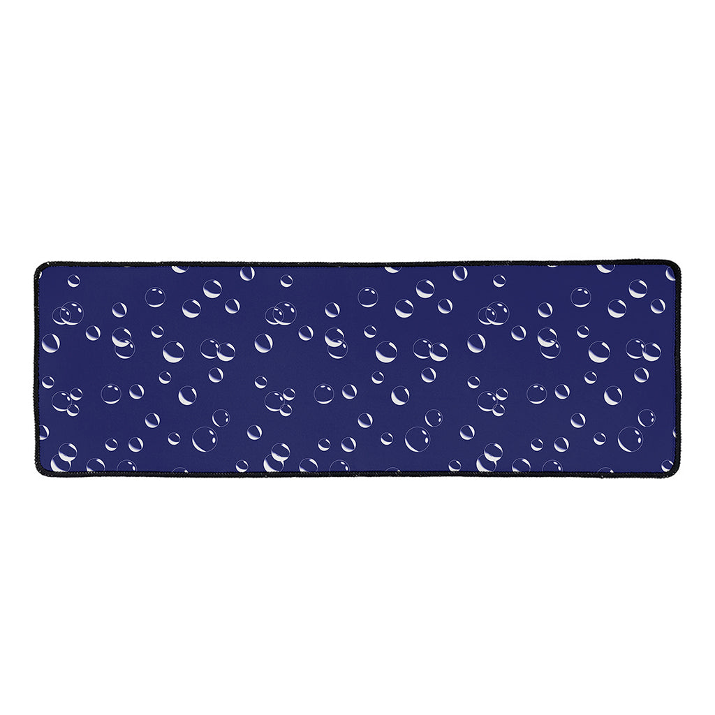 Blue And White Bubble Pattern Print Long Kitchen Mat