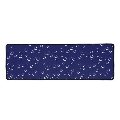 Blue And White Bubble Pattern Print Long Kitchen Mat