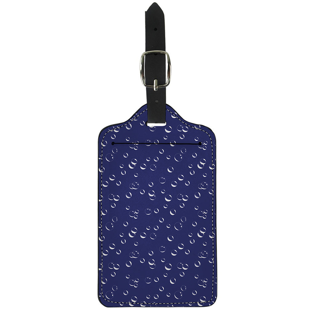 Blue And White Bubble Pattern Print Luggage Tag